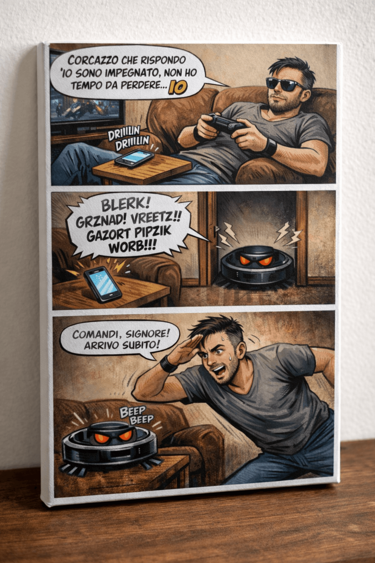 Fumetto FrameInk stampato su tela, esempio 1